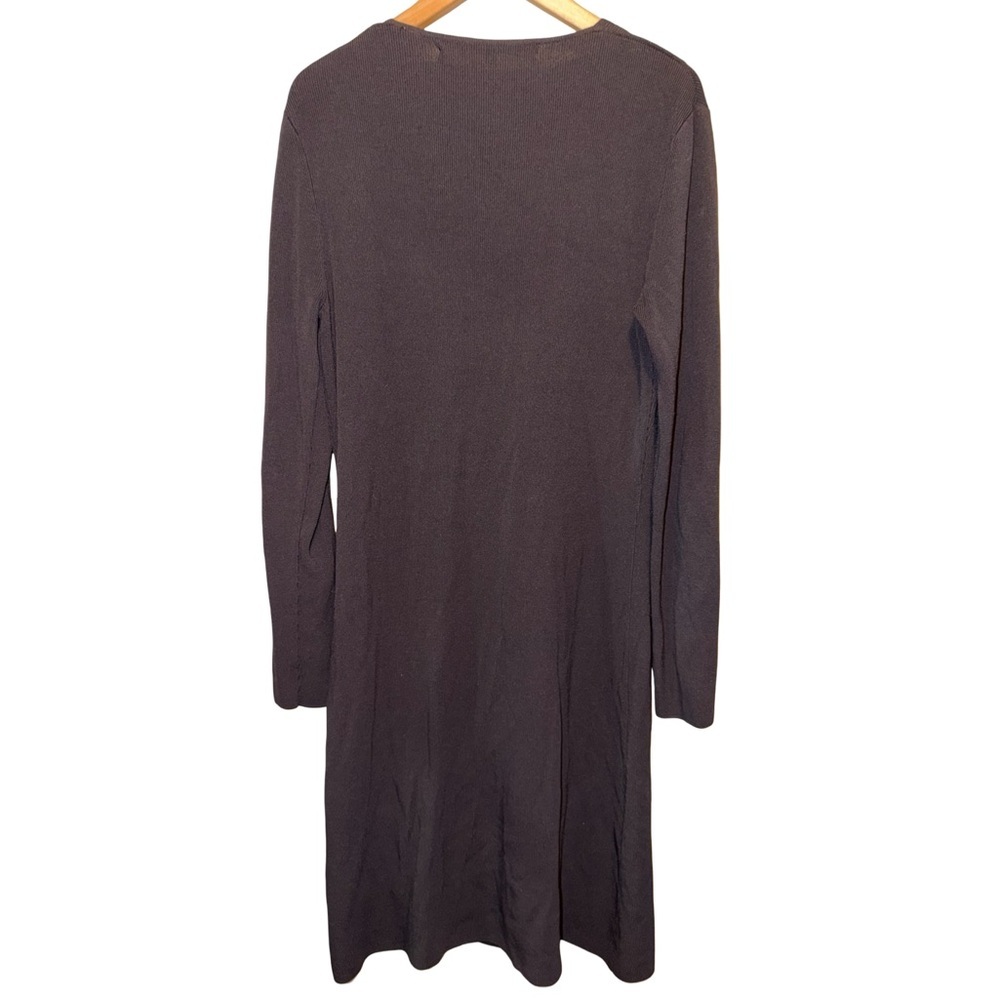 Max Studio Long Black Ribbed Duster Button Down C… - image 2